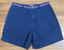 Vintage Y2K Columbia Sportswear Womens 10 Striped Waist Navy Blue Hiking Short