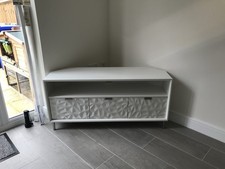 Next White Gloss Corner TV Unit With Storage
