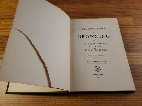 Hans C Peterson INDUCTIVE STUDIES IN BROWNING 1903 Ainsworth & Co - Imagen 6 de 12