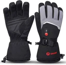 SAVIOR HEAT Heated Gloves Unisex Rechargeable Battery Electric Gloves, Black