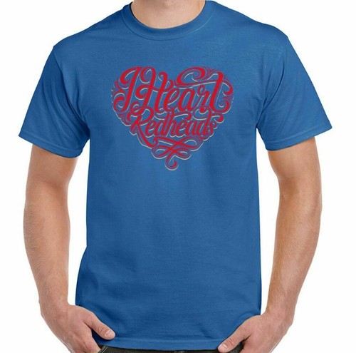 Rojo Cabezas Camiseta Jengibre Corazón Hombre Divertido San Valentín Amor Pelo - Imagen 9 de 20