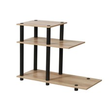 Large 3 Tier Side Table Storage Shelves Modern Sofa End Table for Living Room