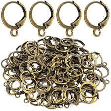 100 Pieces Bronze Leverback Earring Hooks Brass French Ear Wire Hooks with