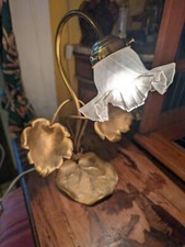 Antyczna lampa stołowa w stylu art deco oryginalna mosiądz nowa okablowana bagnet