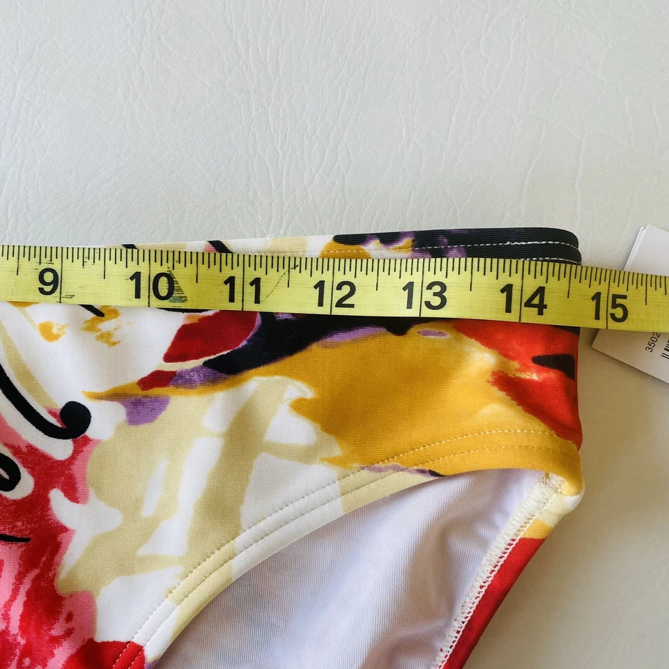 Traje de baño Be Creative para mujer 2 piezas bikini top 10D inferior 10 floral halter rojo Foto 2 de 4