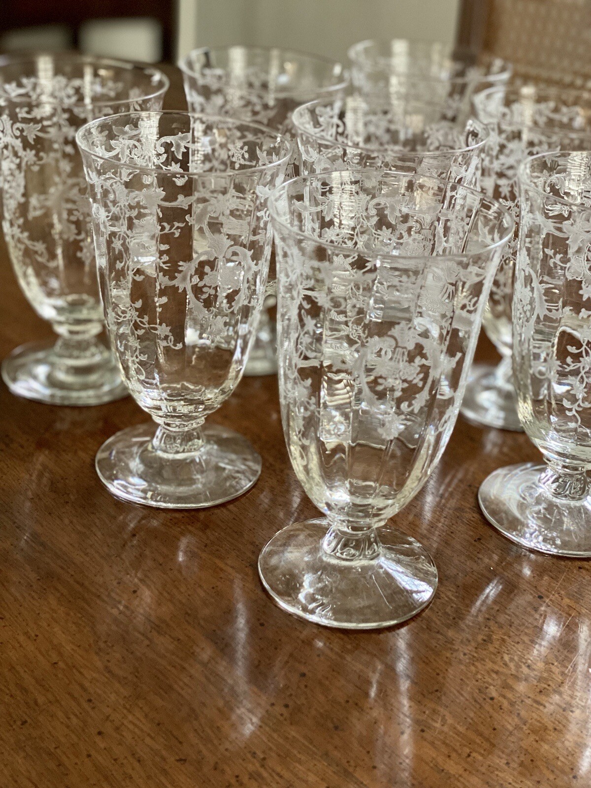 Navarre Fostoria Tea Glasses Set of 8 eBay