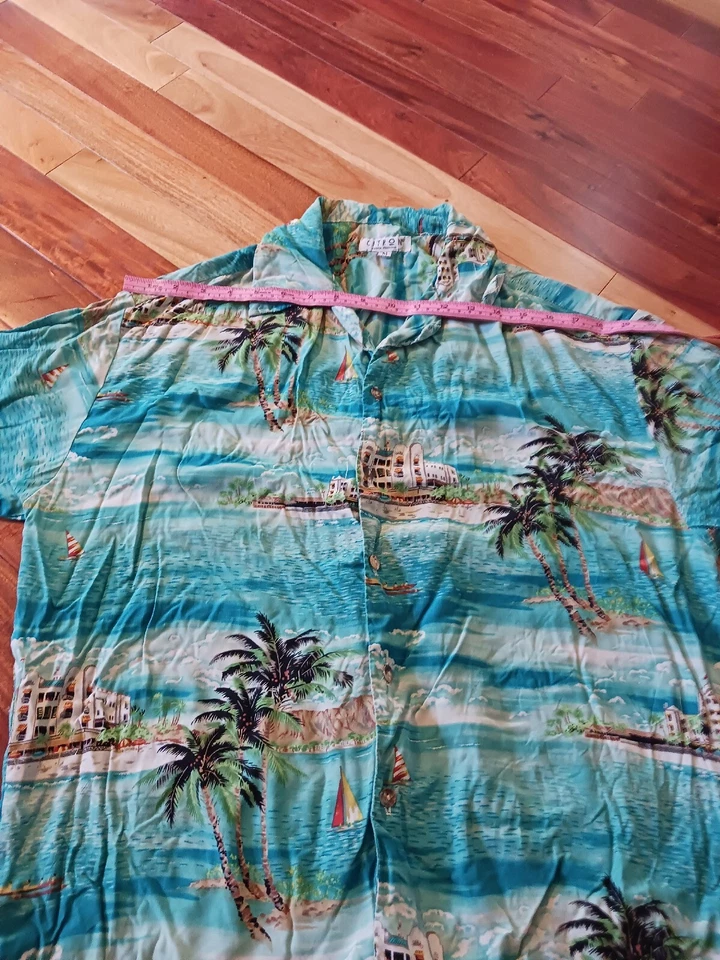 Camisa Hawaiana Citron Santa Monica Talla M Multicolor Floral Manga Corta Defectuosa Foto 3 de 4