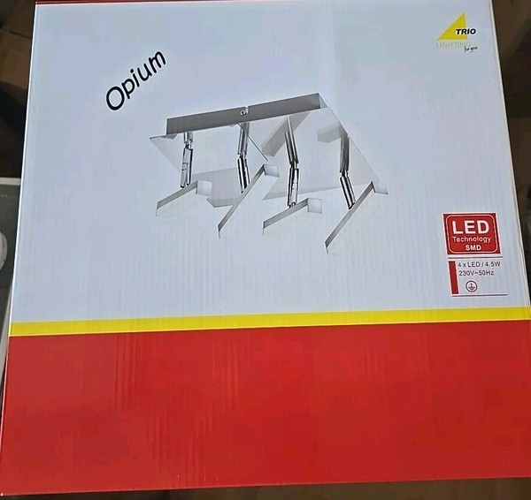 Trio Opium Led Deckenleuchte Nickel Matt 4X 4,5W Gelenk Schwenkbar 3000K 1720Lm-image