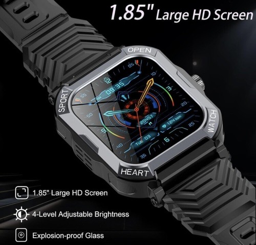 Smart Watch for Men Answer/Make Calls, 1.85" Touch Screen Smartwatch - Black - 第 3/7 張圖片