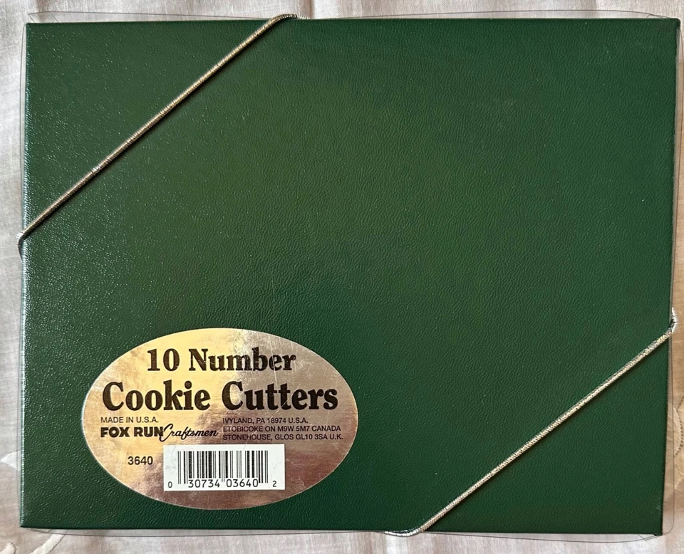 Juego de cortador de galletas de aluminio 10 números Fox Run Craftsmen vintage 1984 (0-9) nuevo de stock Foto 2 de 2