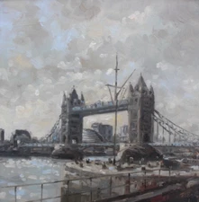 Harry Brioche - Original Oil Painting - Tower Bridge & River Thames, London.