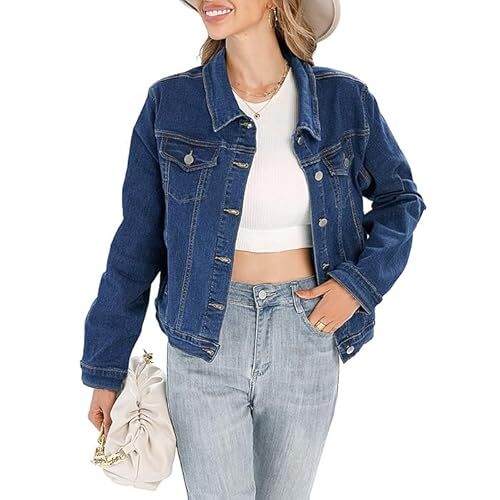 NEW BLUE CLASSICS WOMEN STRETCH DENIM JEAN JACKET SIZE M 