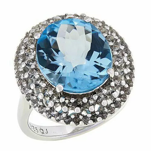 HSN Colleen Lopez Sterling Silver Blue Topaz White Topaz
