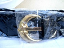 V TG 80's..BLACK..WIDE..FAUX SNAKESKIN  ELASTIC..BELT..w BUCKLE..USA..NEW..sz L