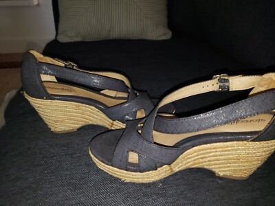 Strappy Navy blue dress SANDALS by DV size 7 only worn a few times. Rope  detail | eBay