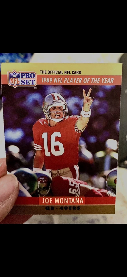 RARO Joe Montana 1990 Pro Set #2 MISPRINT ERROR CARTÃO NFL - Imagem 2 de 4