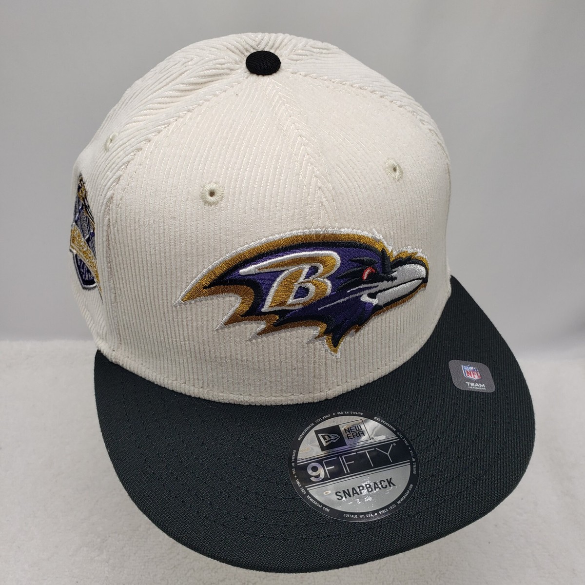 Baltimore Ravens NFL New Era 20th Seasons Cream Corduroy Snapback - Main Image