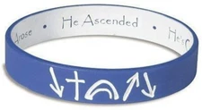 Witness Band Silicone Stretch Bracelet Royal Blue and White Reversible