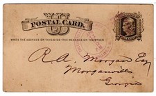 Collinsville AL Postmaster CCL (DeKalb Co) 1879 on UX5 to Morganville