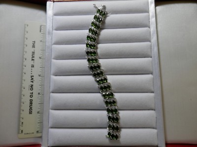 Russisches Chromdiopsid Sterlingsilber Armband