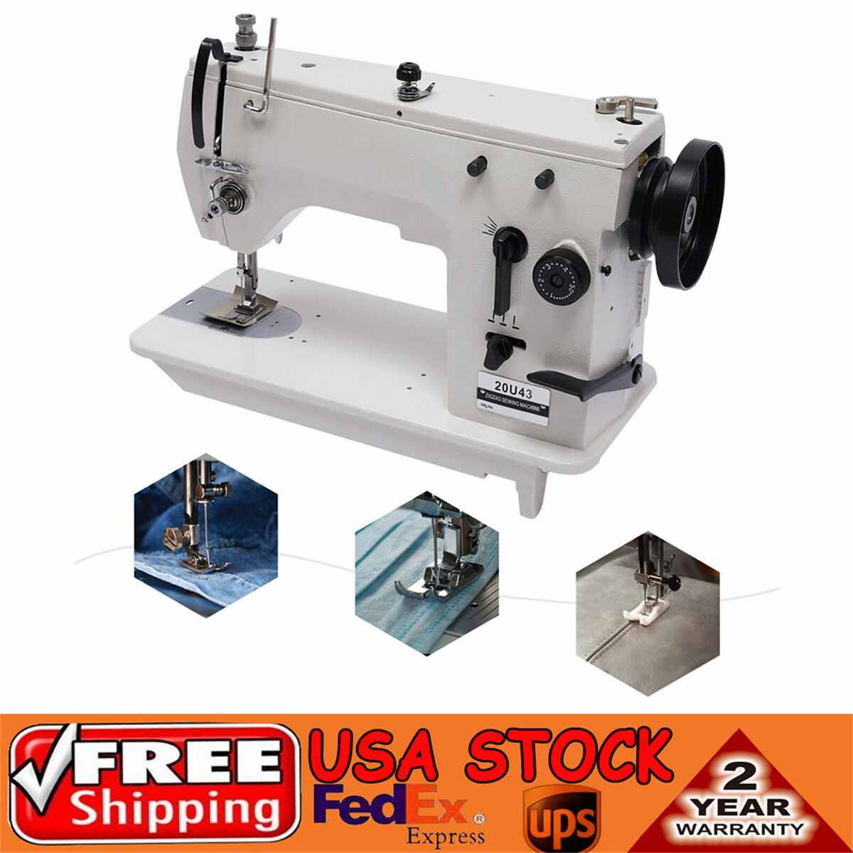 Industrial Sew Machine Head Straight Stitch Zig Zag Heavy Duty Sewing Machine US Industrial Sew Machine Head Straight Stitch Zig Zag Heavy Duty Sewing Machine US