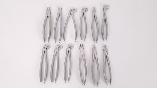 12x Extraktionszangen Wurzelzangen Dental Zahnarzt Forceps Zange Aesculap