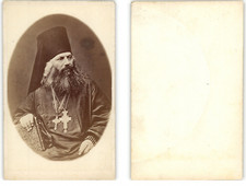 Prêtre Orthodoxe, Russe Vintage albumen print CDV. P Tirage albuminé  7x9,5 