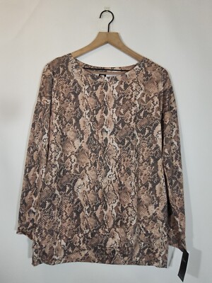 Ideology Women s Animal Print Long Sleeved Top Size Medium 