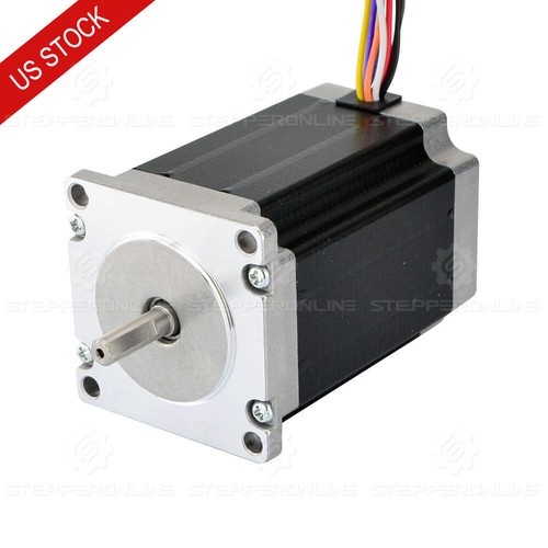STEPPERONLINE Nema 23 Stepper Motor Dual Shaft 400oz.in 57x84mm Φ0.25in 8-wire - Picture 2 of 4