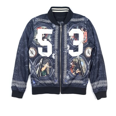 All Over Print Bomber Jacket Small Tag M Reversible Brooklyn Streetwear Alcott