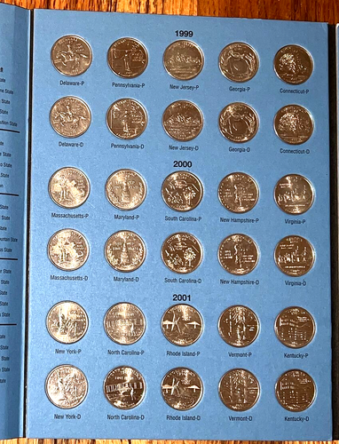 1999-2008 50 State Quarter Complete (P & D) Whitman Folder AU - BU some toning - Picture 4 of 8