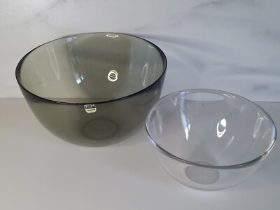 Two glass bowls by Sven Palmqvist,Fuga, Orrefors, Sweden