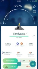 Pokemon Shiny Sandygast - TRA'DE 20k Or 1 Mill Dust GO - Read Description