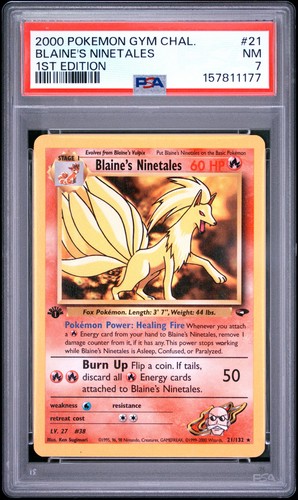 Blaine's Ninetales (1st Edition) graded PSA 7 for sale on eBay