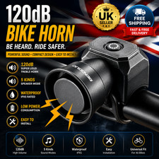 Electric Bike Horn USB Rechargeable Waterproof Loud Bicycle Bell Scooter
