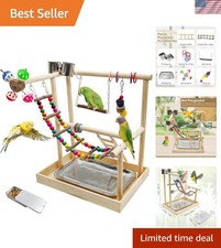 Parrot Playstand Play Gym Cockatiel Wood Bird Toys Birds Cage Accessories Pla...