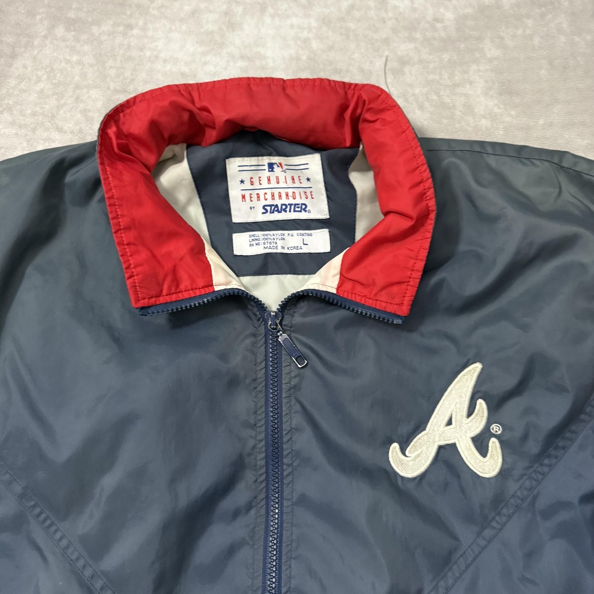 Vintage Atlanta Braves Jacket Mens XL Blue 1990s Starter MLB