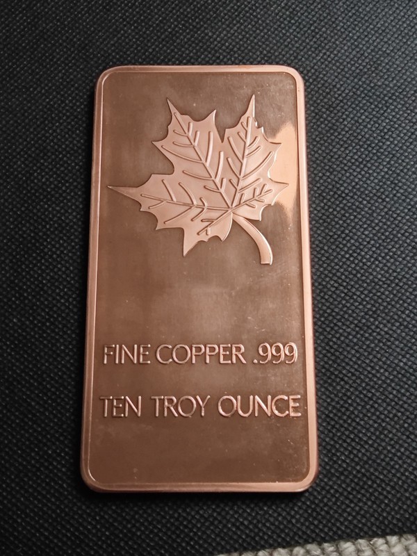 Maple Leaf Bullion Proof Bar .999 Fine Copper Auction