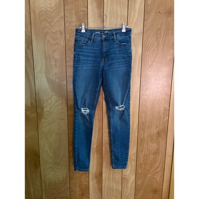 Old Navy Rockstar Super Skinny High Rise Distressed Jeans Blue Womens 4