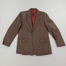 Vintage Scully Jacket Mens 40 Brown Leather Western Blazer Sport Coat Frontier