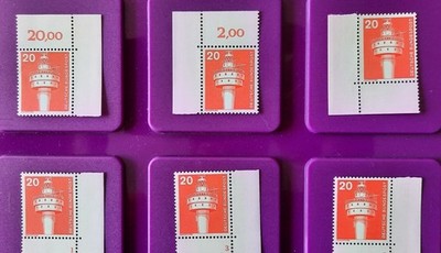 6 Ecken Industrie und Technik, alte FL, ro, ru mit F-Nr. 1, 2, 3, lo, lu, **