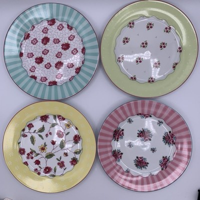 RETIRED Chelsea Flowers by Rosanna (4) Dessert Plates 8  Floral Pink Replacement