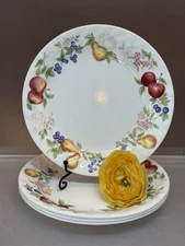 4 pc Corning (Corelle) CHUTNEY Salad Plate 7 1/8" EUC Retired Fruit Swirl