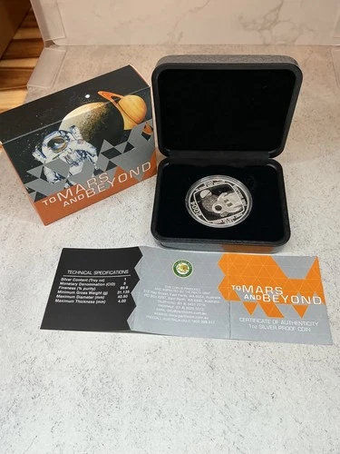 2004 $5 1 oz 99.9 Silver Proof Coin- The Earth * To Mars and Beyond Series (k)