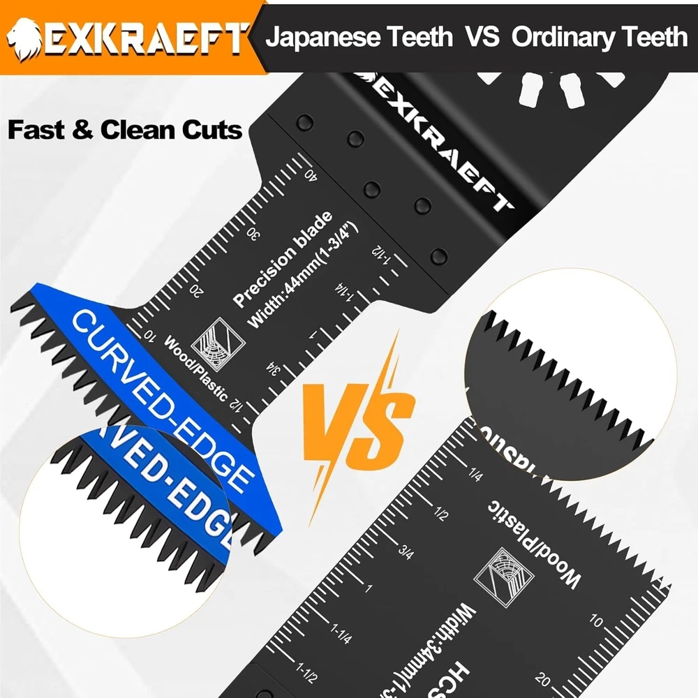 136-Piece Multi-Tool Oscillating Blade Set with Curved Edge for Precision Cutting