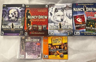 Nancy Drew Mystery Games PC CD lot 4,10-17 & Nancy Drew Dossier Sealed/Used