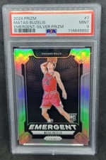 2024 NBA Prizm Matas Buzelis Emergent Silver Prizm RC PSA 9