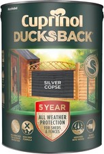 SALE  - Cuprinol Ducksback Shed & Fence Paint - Silver Copse - 5L