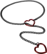 Slip Chain Necklace Choker for Women: Stainless Steel Punk Heart O-ring... 