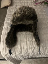 True Religion Denim Trapper hat faux Fur womens size OSFA